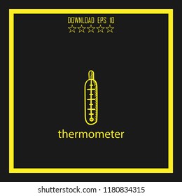 thermometer sketch vector icon