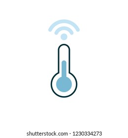 Termómetro para un vector de icono del hogar inteligente