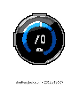 Thermometer Smart Thermostat Spiel Pixel Kunst Retro-Vektorgrafik. Bit Thermometer Smart Thermostat. alte Vintage-Illustration