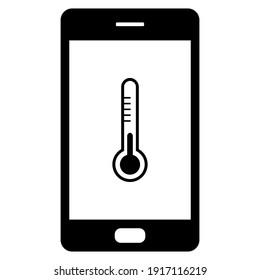 Thermometer and smartphone on white