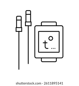 thermometer smoker line icon vector. thermometer smoker sign. isolated contour symbol black illustration