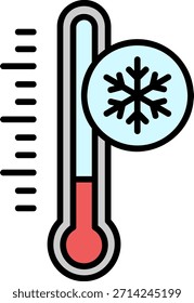 Termómetro con el icono del copo de nieve para el Clima frío