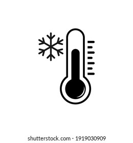 Thermometer and snowflake icon design on white background. Vector illustration.