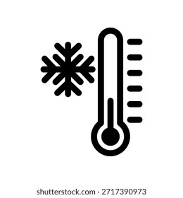 Termómetro Con Icono De Copo De Nieve Que Indica Temperatura Fría Y Medición De Clima