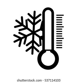 thermometer and snowflake icon over white background. vector illustration