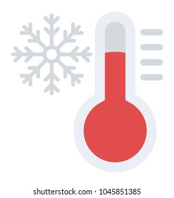 Thermometer with snowflake representing cold symbol