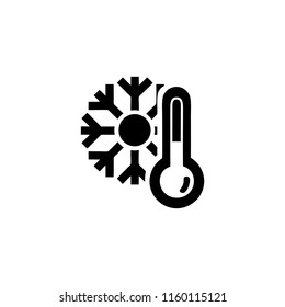 thermometer and a snowflake symbol