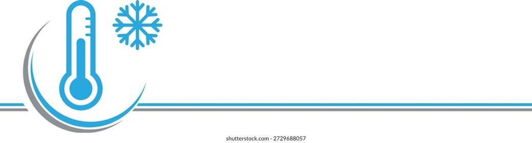 Thermometer and snowflake, Temperature and environmental background