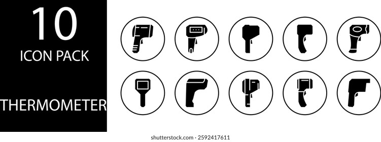 thermometer solid Editable Icons set, A solid thermometer icon with clear and easily identifiable lines.