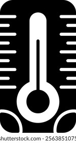 Thermometer Solid Style Icon Design