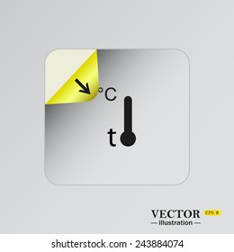 Thermometer , sticker  self-adhesive paper. Vector illustration EPS  8