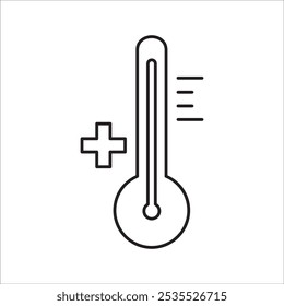 Thermometer stok icon outine vector