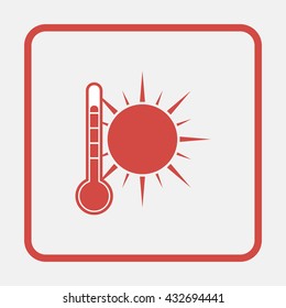 Thermometer with sun.