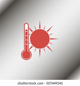 Thermometer with sun.