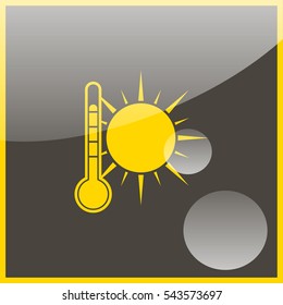Thermometer with sun.