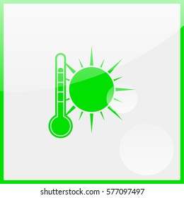 Thermometer with sun.