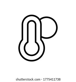 Thermometer, Sonnensymbol. Einfache Linie, Umrisslinien, Vektorelemente von Ferien-Symbolen für i und ux, Website oder mobile Anwendung