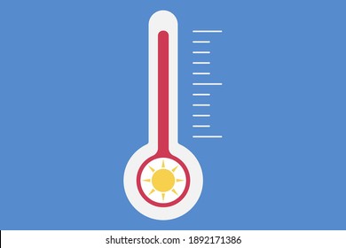 Thermometer with sun icon symbol