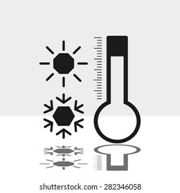 thermometer sun snowflake