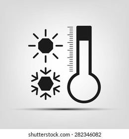 thermometer sun snowflake