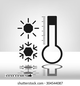 thermometer sun snowflake