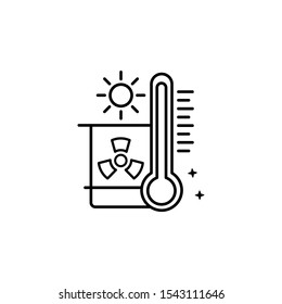 Thermometer sun weather icon. Simple line outline vector of nuclear energy icons for ui and ux website or mobile application