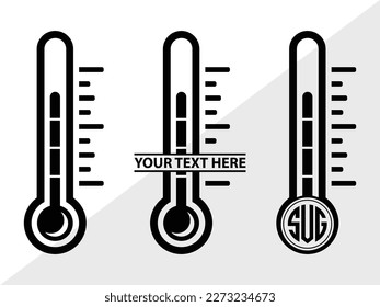 Thermometer SVG Monogram Vector Illustration Silhouette svg