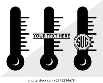 Thermometer SVG Monogram Vector Illustration Silhouette