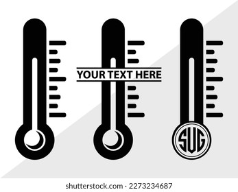 Thermometer SVG Monogram Vector Illustration Silhouette