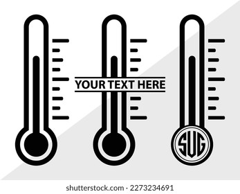 Thermometer SVG Monogram Vector Illustration Silhouette