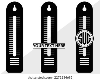 Thermometer SVG Monogram Vector Illustration Silhouette