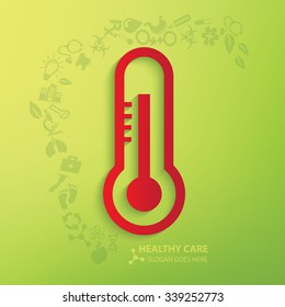 Thermometer symbol design, clean vector