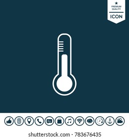 Thermometer symbol icon.