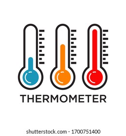 Thermometer symbol icon logo design vector template