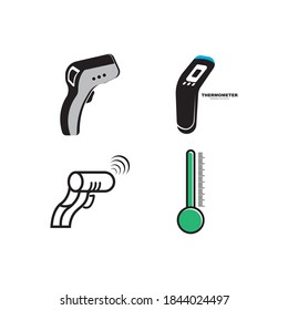 Thermometer symbol icon logo design vector template
