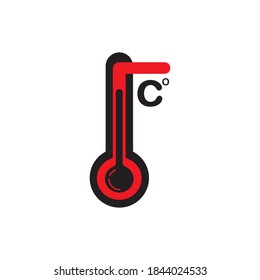 Plantilla vectorial de diseño de logotipo de símbolo termómetro
