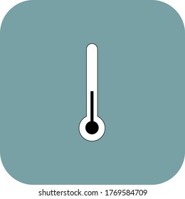 Thermometer symbol on green background, vector illustration