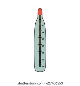 thermometer symbol on white background sign with numbers