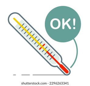 Thermometer temperature check vector flat icon or illustration isolated on white.