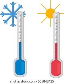 Thermometer temperature cold hot icon