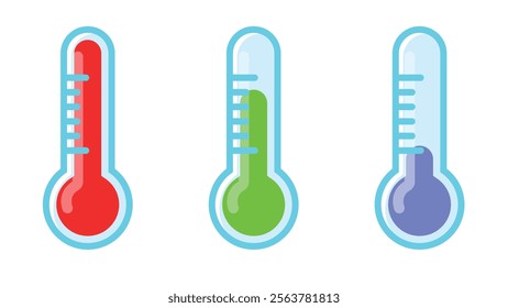 thermometer temperature cold hot weather flat symbol icon