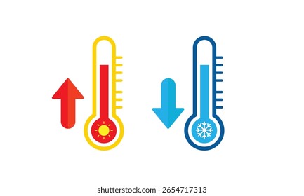 Thermometer temperature up and down icon vector