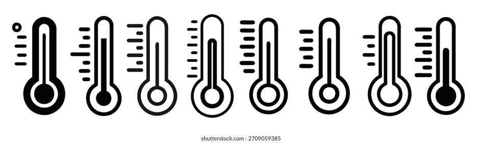 Thermometer Temperature Heat Cold Weather Icon Symbol Vector 