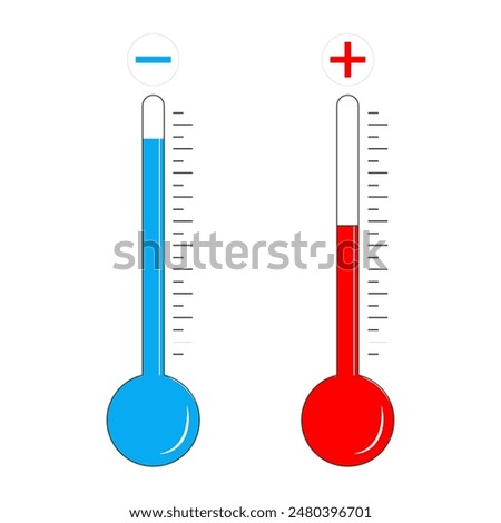 Thermometer. Temperature thermometer icon collection. Weather thermometer icon or sign.
