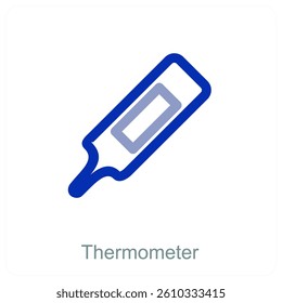 Thermometer and temperature icon concept