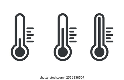 Thermometer temperature icon set simple design