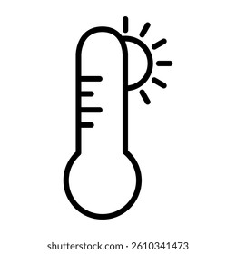 thermometer temperature icon, simple flat style, illustration, logo sign symbol pictogram template, for ui or ux isolated on white for mobile app, editable