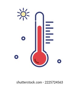 THERMOMETER TEMPERATURE ICON SYMBOL SET