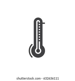 Thermometer, temperature icon vector, filled flat sign, glyph style pictogram isolated on white. Symbol, logo illustration. Pixel perfect