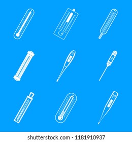 Thermometer temperature icons set. Simple illustration of 9 thermometer temperature vector icons for web